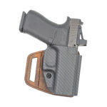 151588 Versacarry VSL211SHD V-Slide OWB Brown Leather/Polymer Belt Slide Fits M&P Shield Right Hand