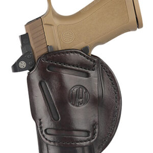 1791 Gunleather 4WH6SBRR 4-Way  IWB/OWB Size 06 Signature Brown Leather Belt Clip Compatible w/ Glock 21/Sig P225 Ambidextrous