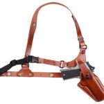 153608 Galco GA880R Great Alaskan Chest Holster Fits Chest Up To 54" Tan Leather Shoulder/Torso Strap Fits Springfield XDM Elite Right Hand