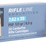 156721 TR&Z PP739P Metric Rifle Rifle Line 7.62x39mm 123 gr Pointed Soft Point 20 Per Box/ 50 Case