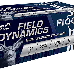 Fiocchi 12HV9P Field Dynamics  12 Gauge 2.75" 9 Pellets 00 Buck Shot 10 Per Box/ 25 Case