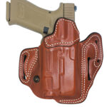 159255 DeSantis Gunhide 201TA0RZ0 Vengeance Scabbard OWB Tan Leather Fits Glock 17/22/31 w/SURFR X300 OR, Belt Slide