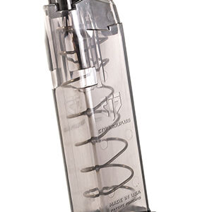 ETS Group OMGGLK19 Omega  15rd 9mm Compatible w Glock 19 Gen1-5 Translucent Smoke
