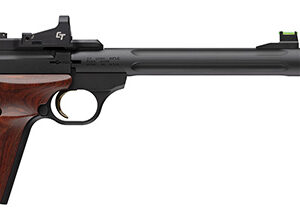 Browning 051593490 Buckmark Hunter w/Optic 22 LR 10+1 7.65" Matte Blued Steel Threaded Barrel, Matte Black Slide, Rosewood Laminate w/Gold Buckmark Grip, Crimson Trace Red Dot