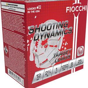 Fiocchi 12SD1X8 Shooting Dynamics  12 Gauge 2.75" 1 oz 8 Shot 25 Per Box/ 10 Case