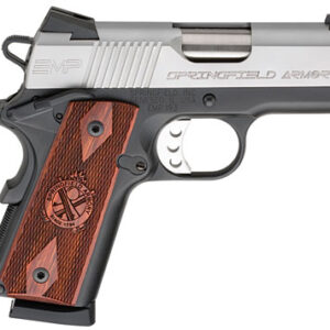 Springfield Armory EMP 9mm pistol 3-inch barrel bi-tone stainless slide black anodized frame cocobolo grips