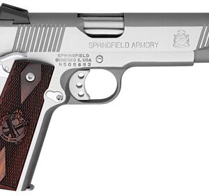 Springfield Armory PX9151LCA 1911 Loaded *CA Compliant 45 ACP 7+1 5" Stainless Match Grade Barrel, Serrated Slide & Frame w/Beavertail, Crossed Cannon Cocobolo Grip