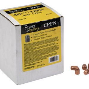 Speer Bullets 4713 Handgun Plinking  40 Caliber .400 180 GR Flat Nose 500 Box