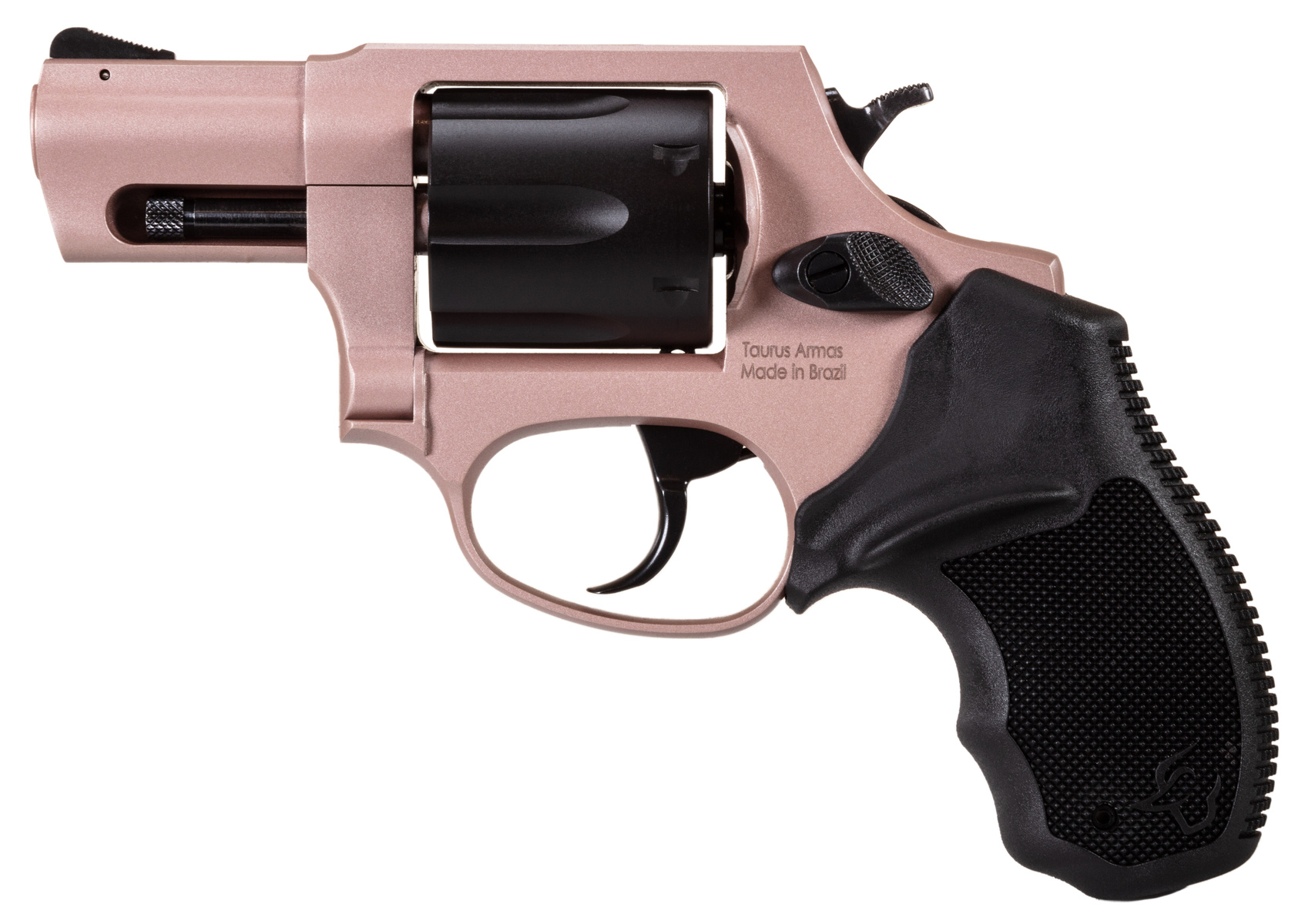 Taurus 856 .38 Special 2-inch Rose Gold revolver with black rubber grip