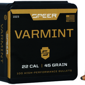 Speer 1023 Varmint  22 Cal .224 45 gr Jacketed Soft Point 100 Per Box/ 5 Case
