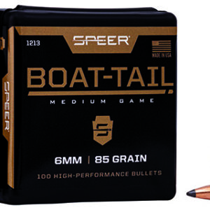 Speer 1213 Boat-Tail  6mm .243 85 gr Jacketed Soft Point Boat Tail 100 Per Box/ 5 Case