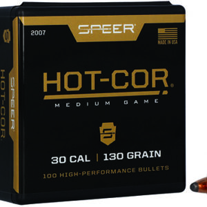 Speer 2007 Hot-Cor  30 Cal .308 130 gr Soft Point Flat Nose 100 Per Box/ 5 Case