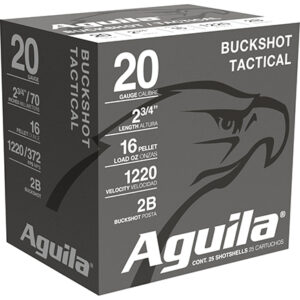Aguila 1C2002BA Buckshot High Velocity 20 Gauge 2.75" 1 oz 2 Buck Shot 25 Per Box/ 10 Case