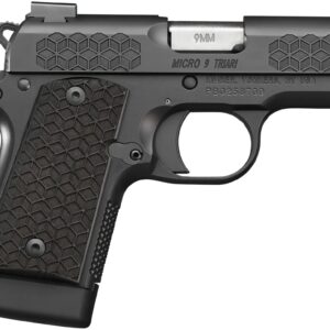 Kimber Micro 9 Triari 9mm pistol with KimPro II black finish and Black Linen Micarta grips