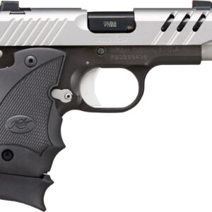 Kimber MICRO 9 ESV Two-Tone 9mm pistol side view showing two-tone finish and Hogue rubber wraparound grips