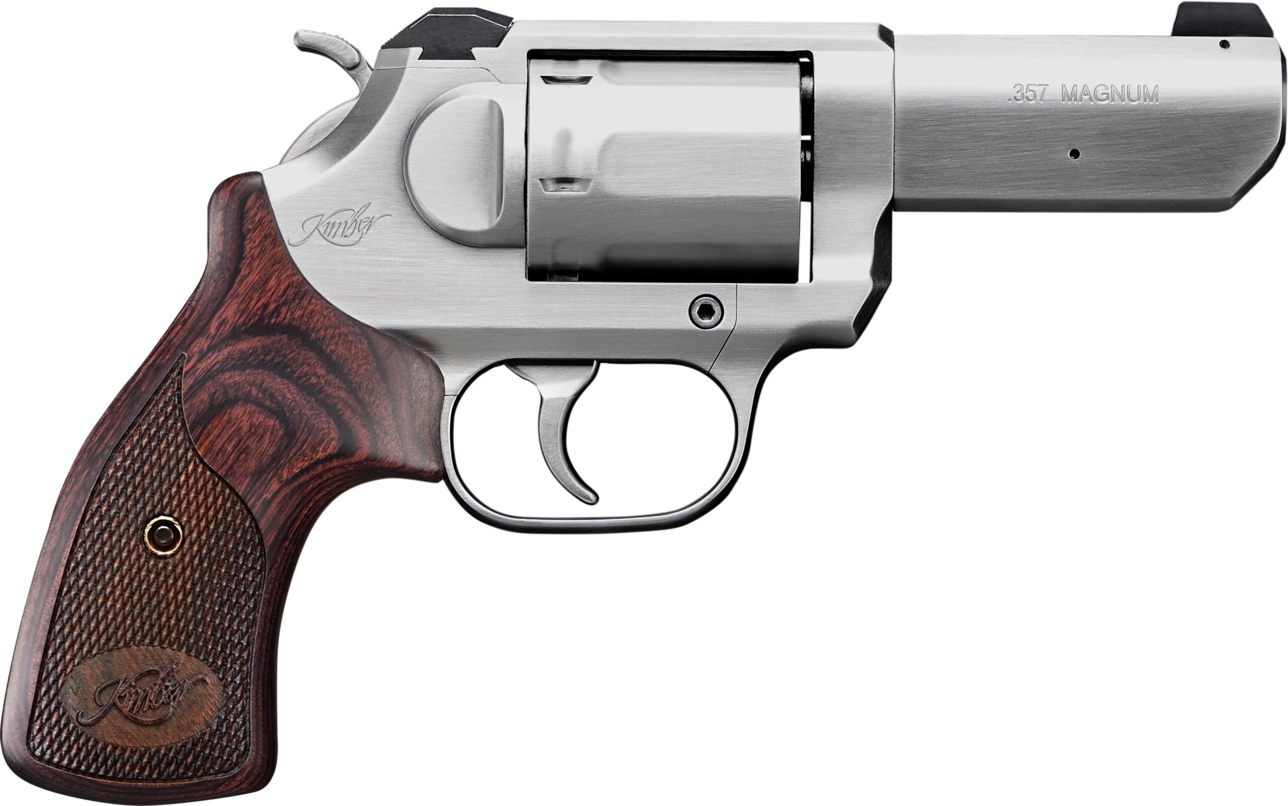 Kimber K6S .357 MAGNUM 3-inch stainless revolver with diamond checkered grip