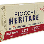 34011 Fiocchi 9X21 Heritage 9x21mm IMI 123 gr Full Metal Jacket Truncated Cone 50 Per Box/ 20 Case