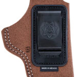 34650 Bianchi 18026 6C IWB Tan Leather Belt Clip Compatible w/Glock 19/23/26/27/36 Right Hand