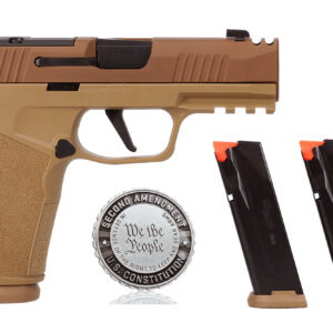 Sig Sauer P365X-MACRO COMP 2A 9mm pistol in coyote finish with optic-ready slide