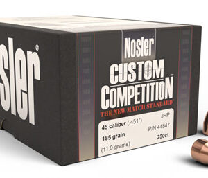 Nosler 44847 Custom Competition 45 Cal .451 185 gr Jacketed Hollow Point/ 250 Per Box