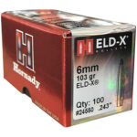 38212 Hornady 24550 ELD-X 6mm .243 103 gr Extremely Low Drag eXpanding 100 Per Box/ 25 Case