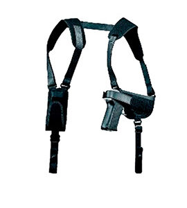 Uncle Mike's 77160 Pro-Pak Horizontal Shoulder Holster Shoulder Size 16 Black Nylon Harness Fits Med/Large Semi Autos Fits 3.25-3.75" Barrel Right Hand