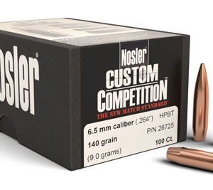 Nosler 26725 Custom Competition 6.5 Creedmoor .264 140 gr Hollow Point Boat Tail/ 100 Per Box