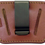 49824 PSP 036 Belt Slide IWB/OWB Tan Leather Belt Clip/Slide Fits Small/Med Semi-Auto Ambidextrous