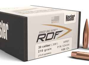 Nosler 53434 RDF Match 30 Cal .308 210 gr Hollow Point Boat Tail/ 100 Per Box