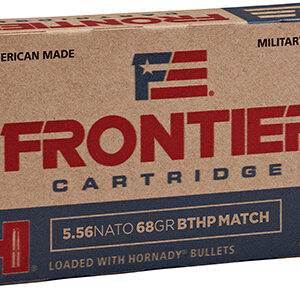 Frontier Cartridge FR310 Military Grade Centerfire Rifle 5.56x45mm NATO 68 gr Hollow Point Boat Tail Match 20 Per Box/ 25 Case