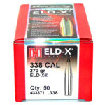 50691 Hornady 33371 ELD-X 338 Cal .338 270 gr Extremely Low Drag eXpanding 50 Per Box/ 15 Case