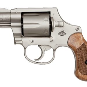 Rock Island M206 .38 Special 2 inch matte nickel spurless revolver with checkered wood grips