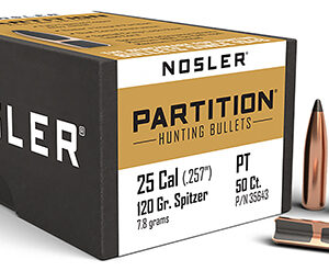 Nosler 35643 Partition  25 Cal .257 120 gr Spitzer/ 50 Per Box