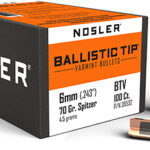 51332 Nosler 39532 Ballistic Tip 6mm .243 70 gr Spitzer Point/ 100 Per Box