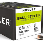 51393 Nosler 25115 Ballistic Tip 25 Cal .257 115 gr Spitzer Point/ 50 Per Box