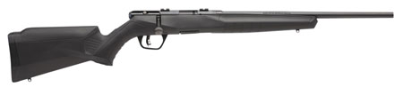 Savage B17 F Compact 18-inch button-rifled rifle with black synthetic stock