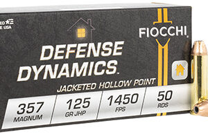Fiocchi 357D Defense Dynamics  357 Mag 125 gr Jacket Hollow Point 50 Per Box/ 20 Case
