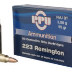 56517 PPU PP223F1 Standard Rifle 223 Rem 55 gr Full Metal Jacket Boat Tail 20 Per Box/ 50 Case