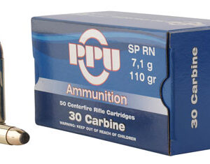 PPU PP30S Standard Rifle  30 Carbine 110 gr Soft Point Round Nose 50 Per Box/ 10 Case