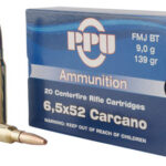 57027 PPU PP6CF Metric Rifle 6.5x52mm Carcano 139 gr Full Metal Jacket Boat Tail 20 Per Box/ 10 Case