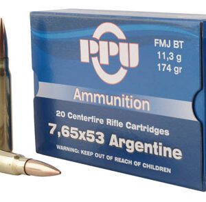 PPU PP7AF Metric Rifle  7.65x53mm Argentine 174 gr Full Metal Jacket Boat Tail 20 Per Box/ 10 Case