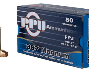 PPU PPH357MF Handgun  357 Mag 158 gr Flat Point Jacketed 50 Per Box/ 10 Case