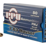 57090 PPU PPH763 Handgun 7.63mm Mauser 85 gr Full Metal Jacket 50 Per Box/ 10 Case