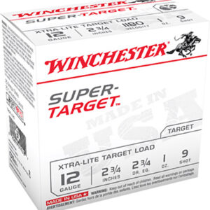 Winchester Ammo TRGTL129 Super-Target Xtra-Lite 12 Gauge 2.75" 1 oz 9 Shot 25 Per Box/ 10 Case