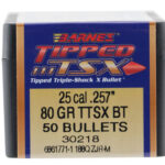 58150 Barnes Bullets 30218 Tipped TSX 25 Cal .257 80 gr TTSX Boat Tail 50 Per Box