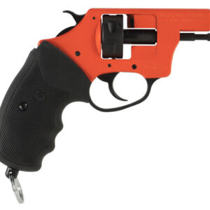 Charter Arms Pro 209 starter pistol Orange Cerakote aluminum frame with black rubber grips and 6-round cylinder