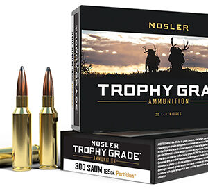 Nosler 60061 Trophy Grade  300 Rem SAUM 165 gr Nosler Spitzer Partition 20 Per Box/ 10 Case