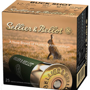 Sellier & Bellot SB12BSG Hunting  12 Gauge 2.75" 9 Pellets 1 1/8 oz 00 Buck Shot 25 Bx/ 10 Case