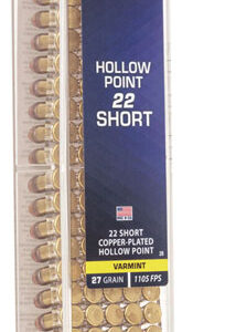 CCI 0028 VNT Rimfire 22 Short 27 gr Copper Plated Hollow Point 100 Per Box/ 50 Case
