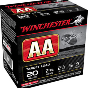 Winchester Ammo AA209 AA  20 Gauge 2.75" 7/8 oz 9 Shot 25 Per Box/ 10 Case
